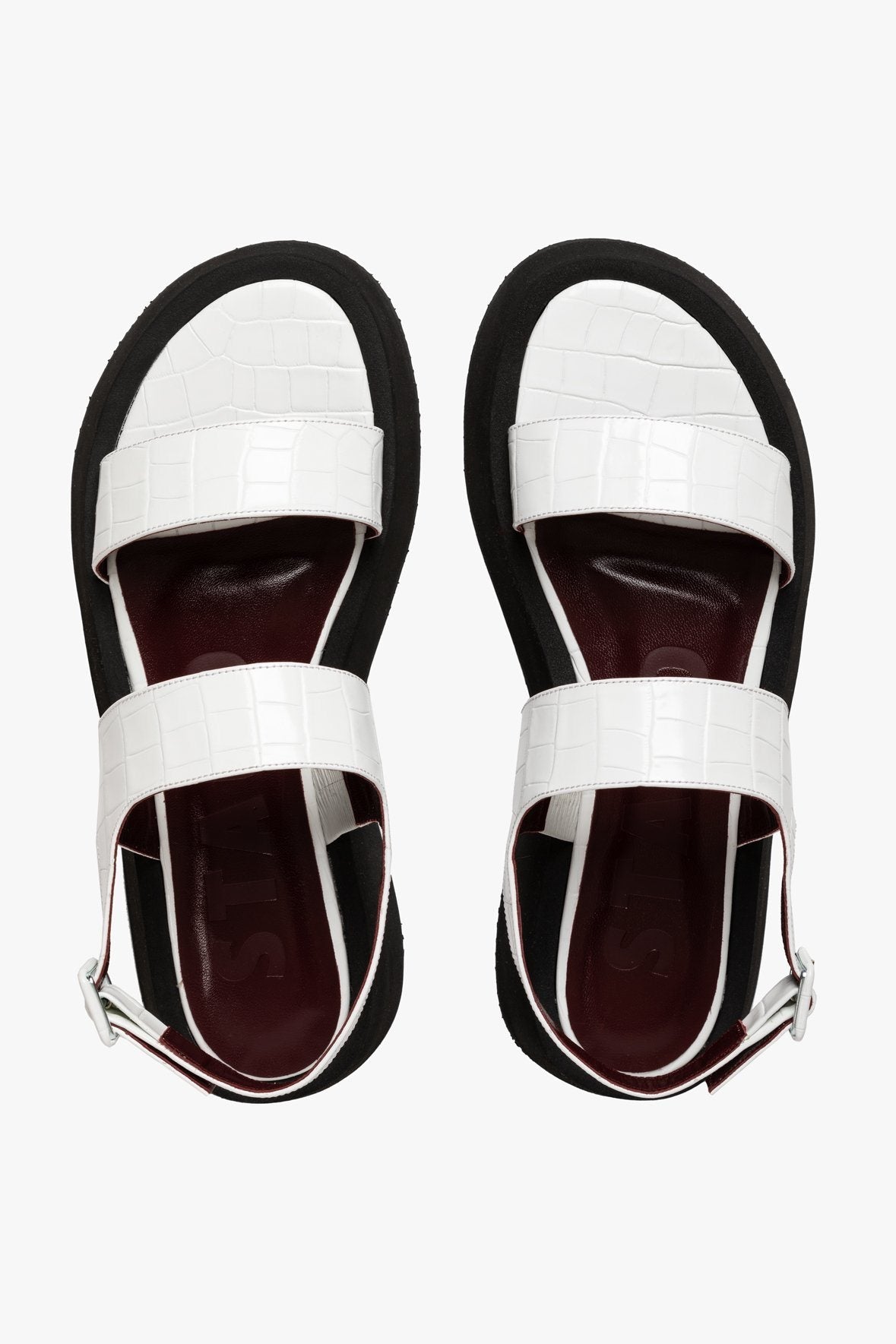 Image NICKY SANDAL | FRESH WHITE CROC EMBOSSED 5 of 7 and Clicking this image will trigger a zoom pop-up