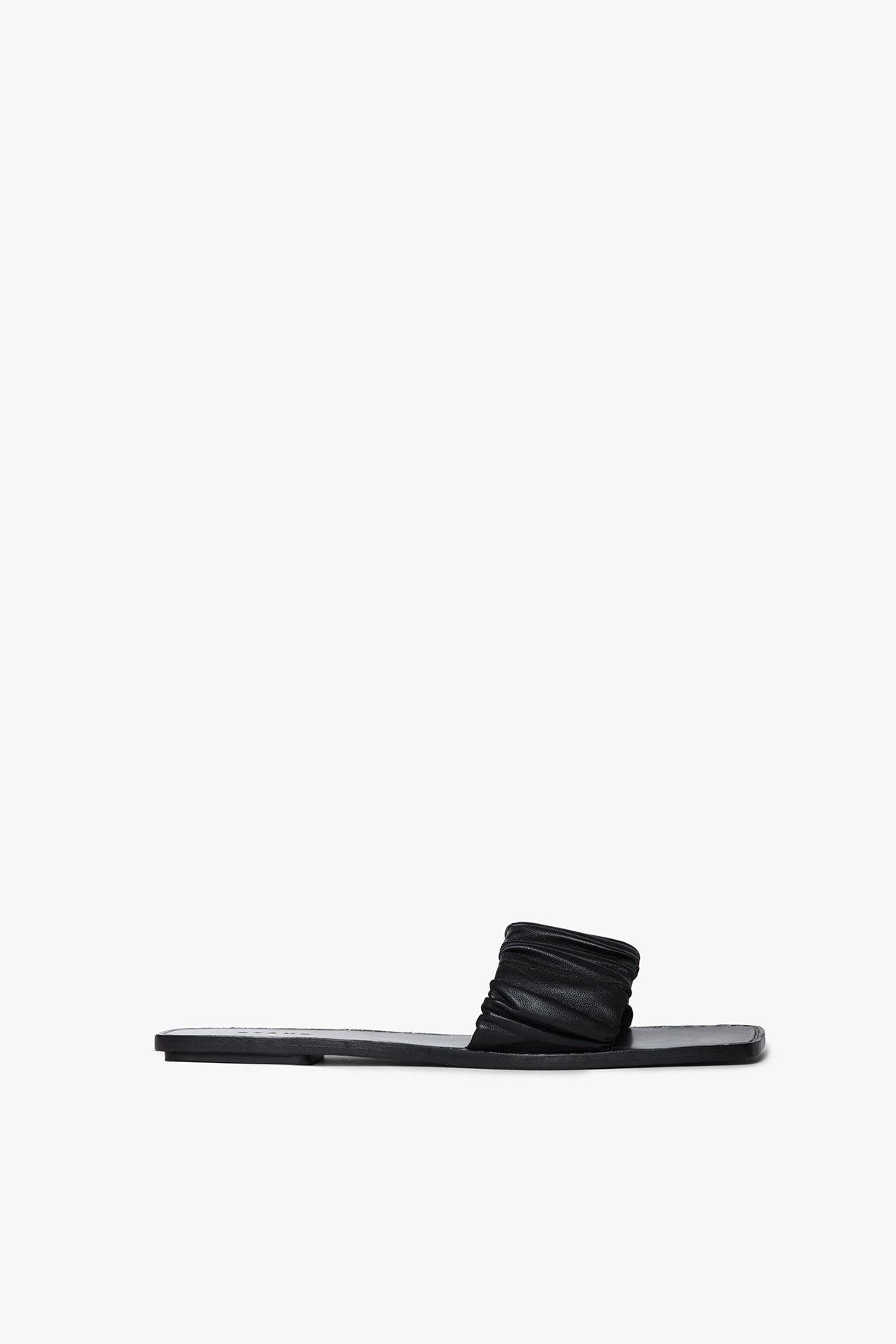 Image NINA RUCHED SANDAL | BLACK 3 of 4 and Clicking this image will trigger a zoom pop-up