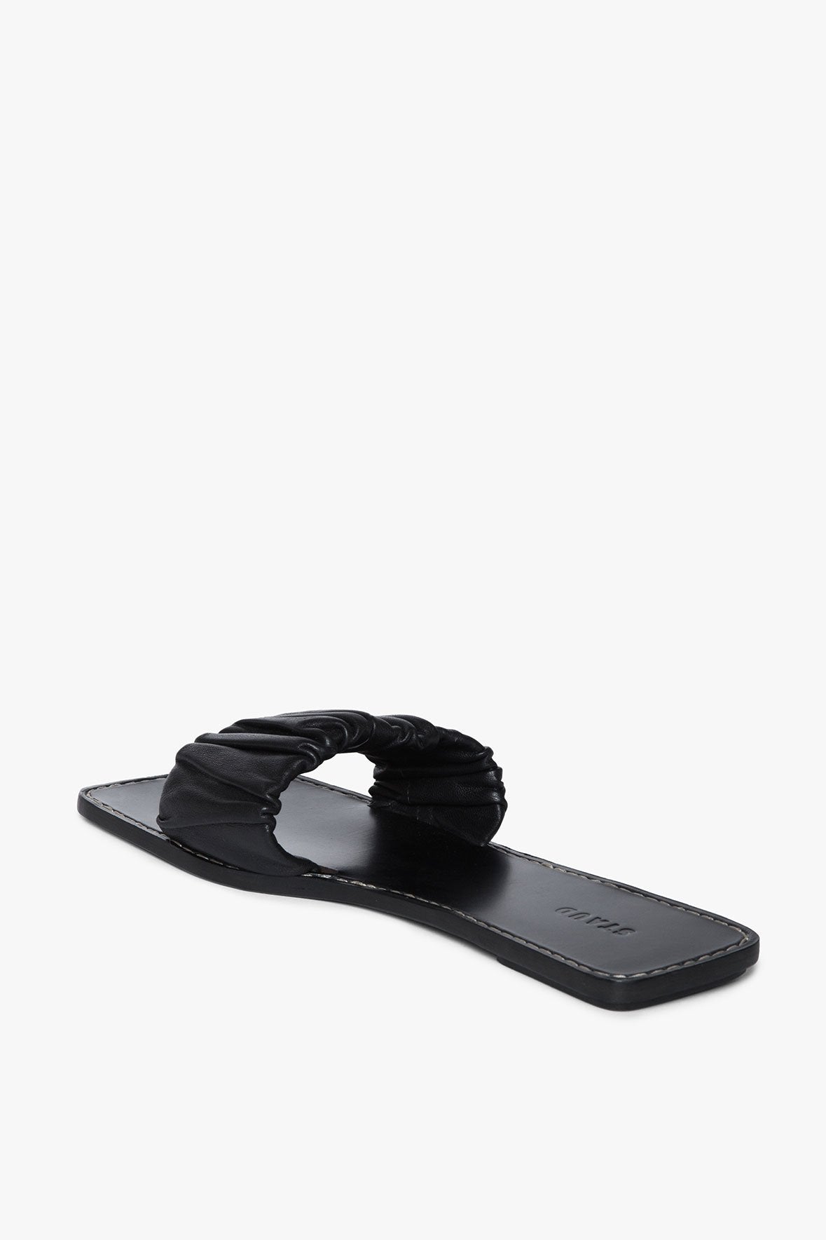 Image NINA RUCHED SANDAL | BLACK 4 of 4 and Clicking this image will trigger a zoom pop-up