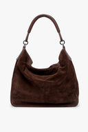 Image PERRY HOBO TOTE | MAHOGANY SUEDE 1 of 7