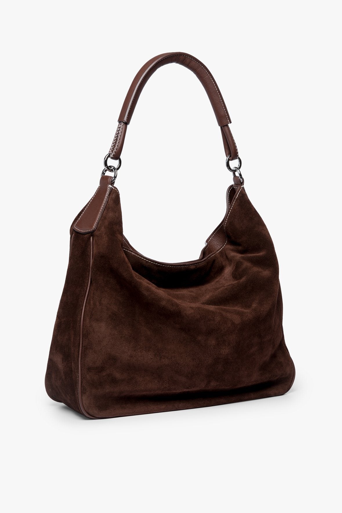 Image PERRY HOBO TOTE | MAHOGANY SUEDE 3 of 7 and Clicking this image will trigger a zoom pop-up