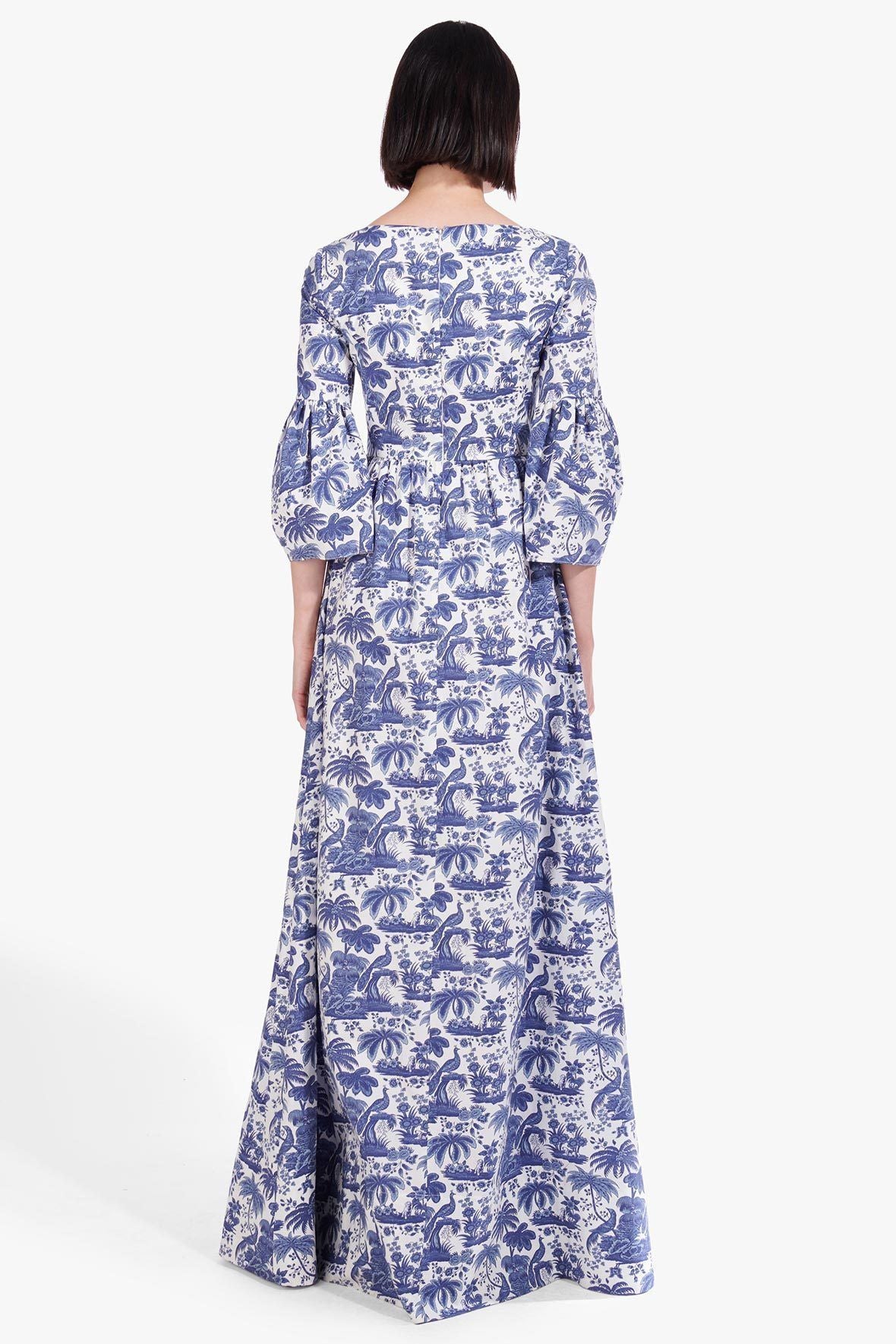 Image PLUMERIA DRESS | CHINA BLUE TOILE 6 of 8 and Clicking this image will trigger a zoom pop-up