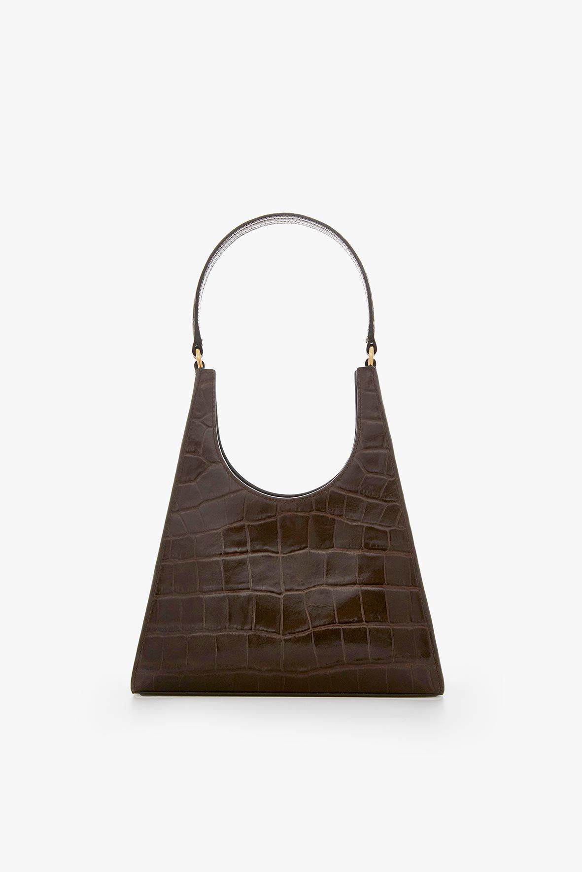 Image REY BAG | BROWN CROC EMBOSSED 1 of 7 and Clicking this image will trigger a zoom pop-up