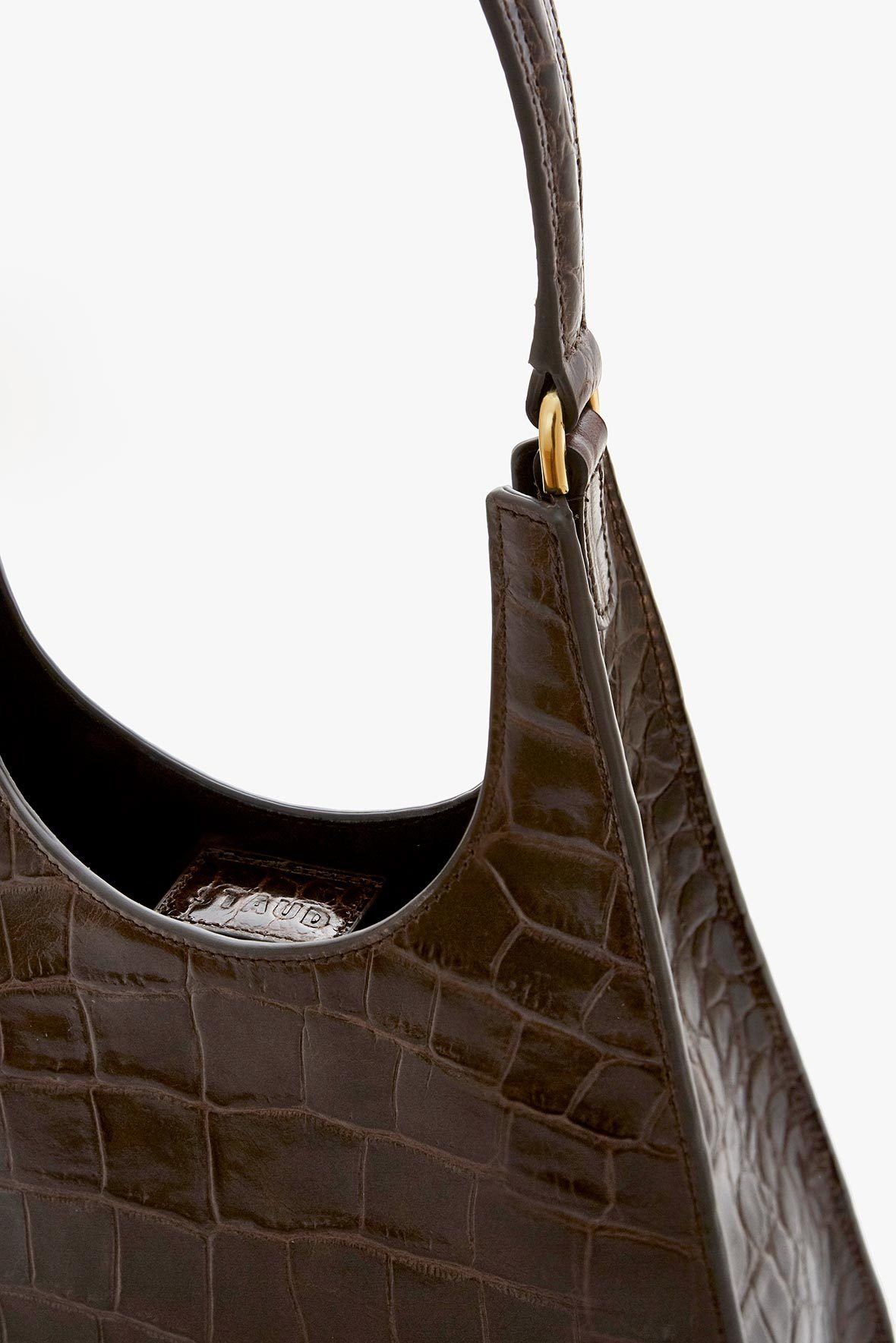 Image REY BAG | BROWN CROC EMBOSSED 3 of 7 and Clicking this image will trigger a zoom pop-up