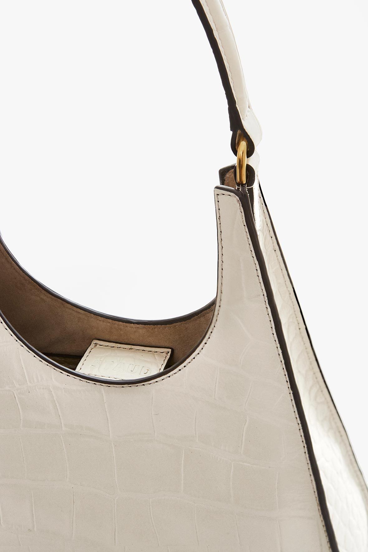 Image REY BAG | CREAM CROC EMBOSSED 3 of 5 and Clicking this image will trigger a zoom pop-up