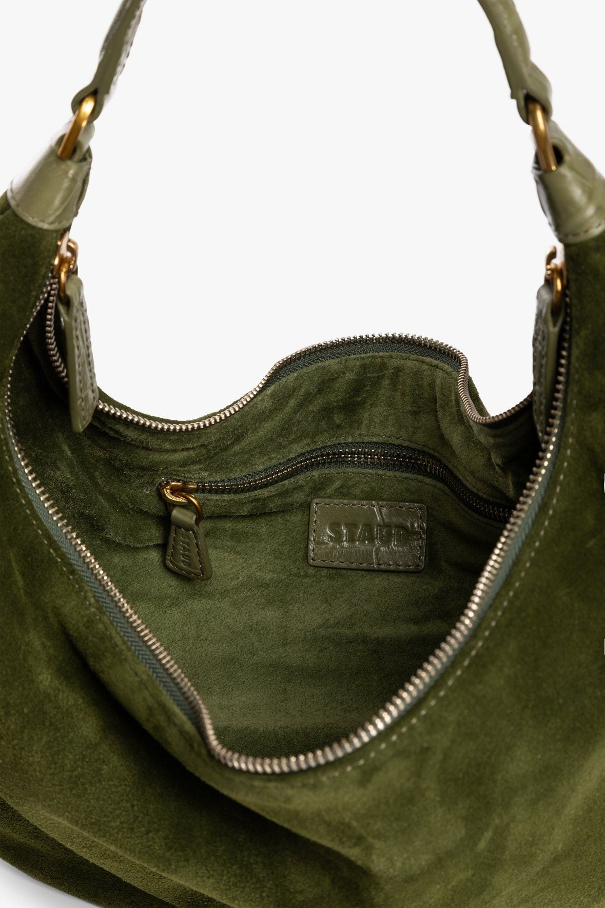 Image SASHA BAG | OLIVE SUEDE 7 of 7 and Clicking this image will trigger a zoom pop-up