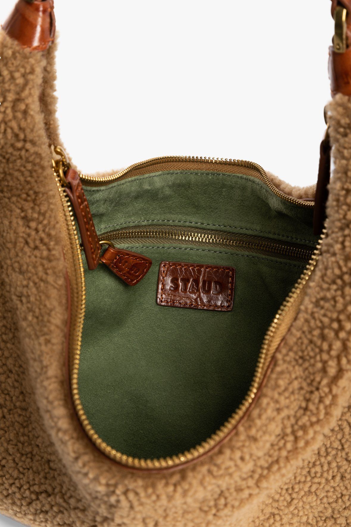 Image SASHA SHEARLING BAG | NATURAL TAN 6 of 7 and Clicking this image will trigger a zoom pop-up