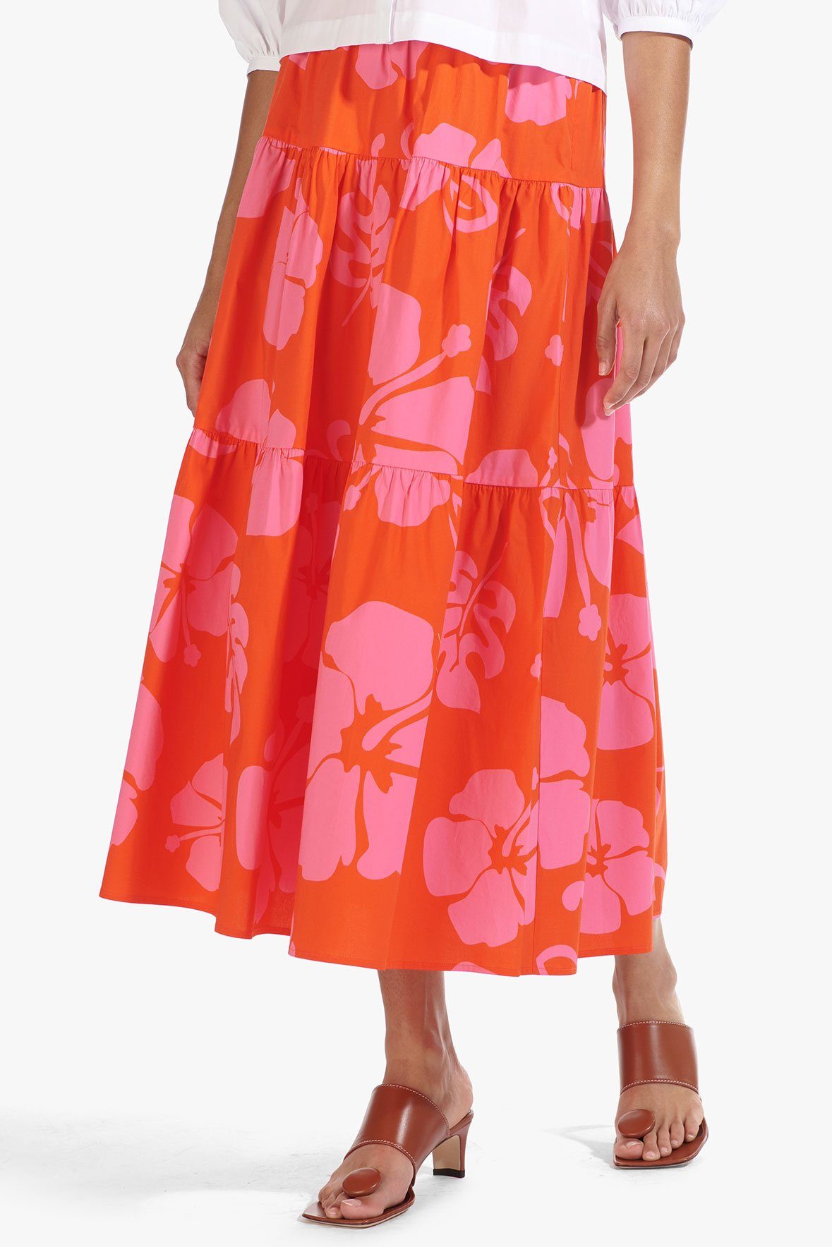 Image SEA SKIRT | RED HIBISCUS 3 of 6 and Clicking this image will trigger a zoom pop-up