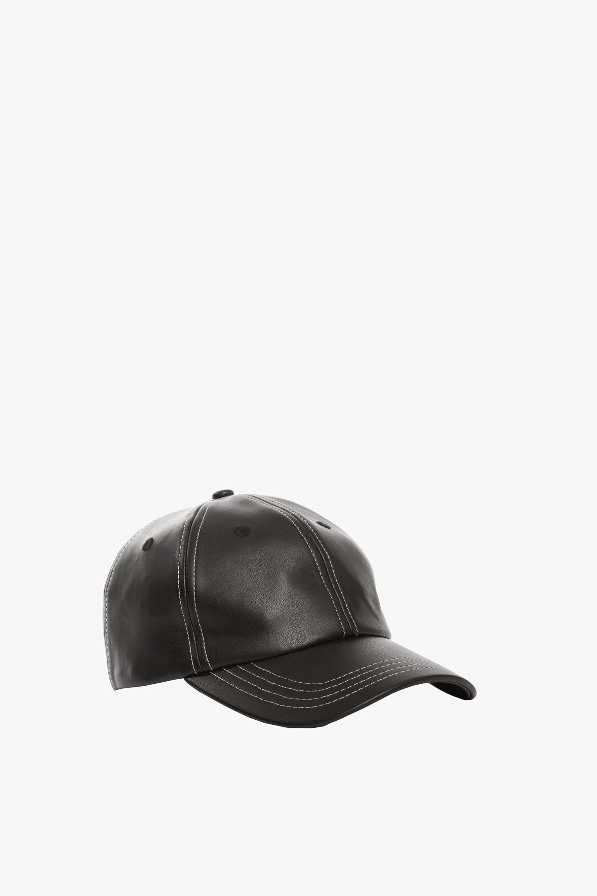 Image SEASIDE HAT | BLACK VEGAN LEATHER 1 of 7 and Clicking this image will trigger a zoom pop-up