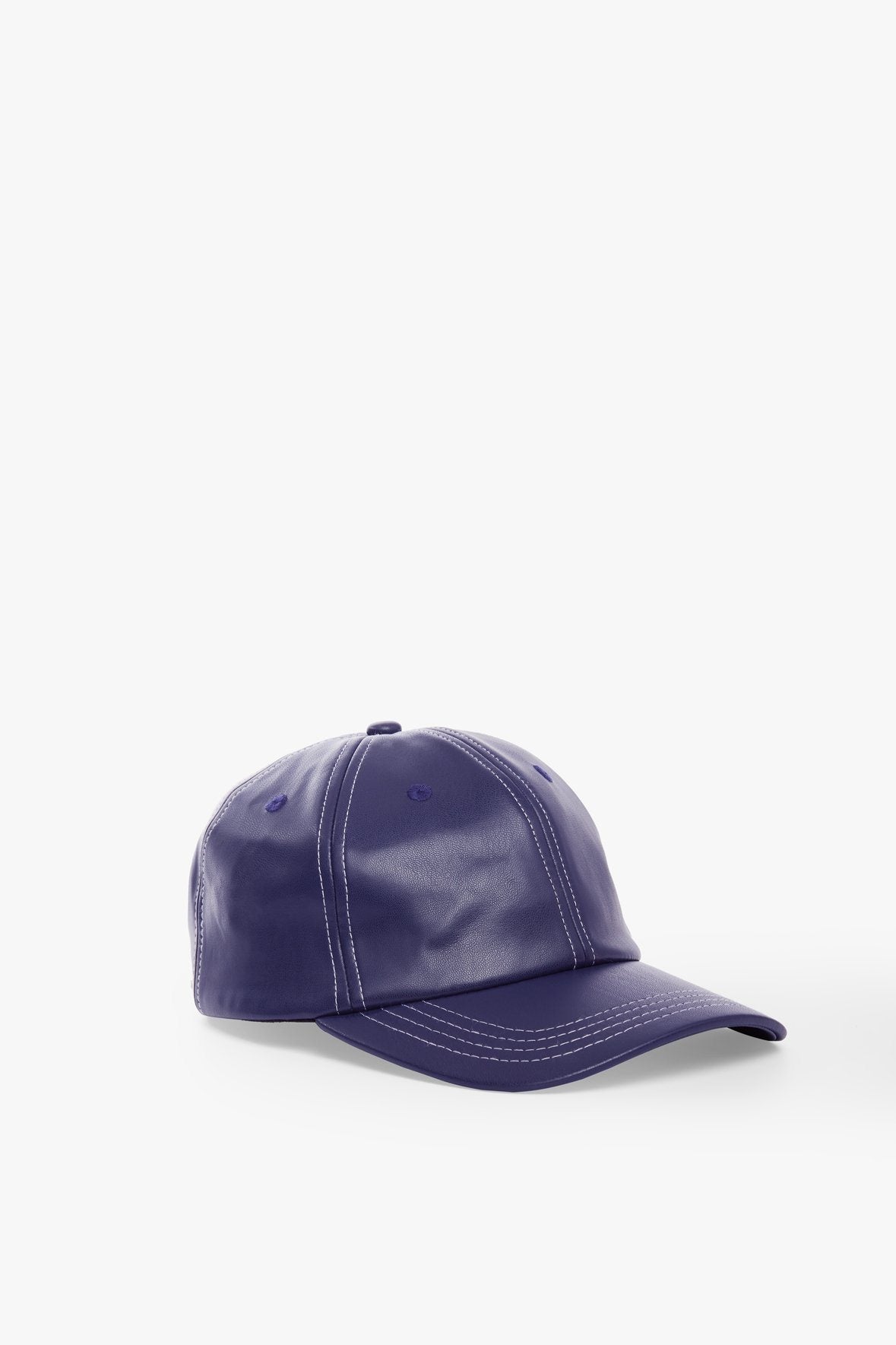 Image SEASIDE HAT | NAVY VEGAN LEATHER 1 of 7 and Clicking this image will trigger a zoom pop-up