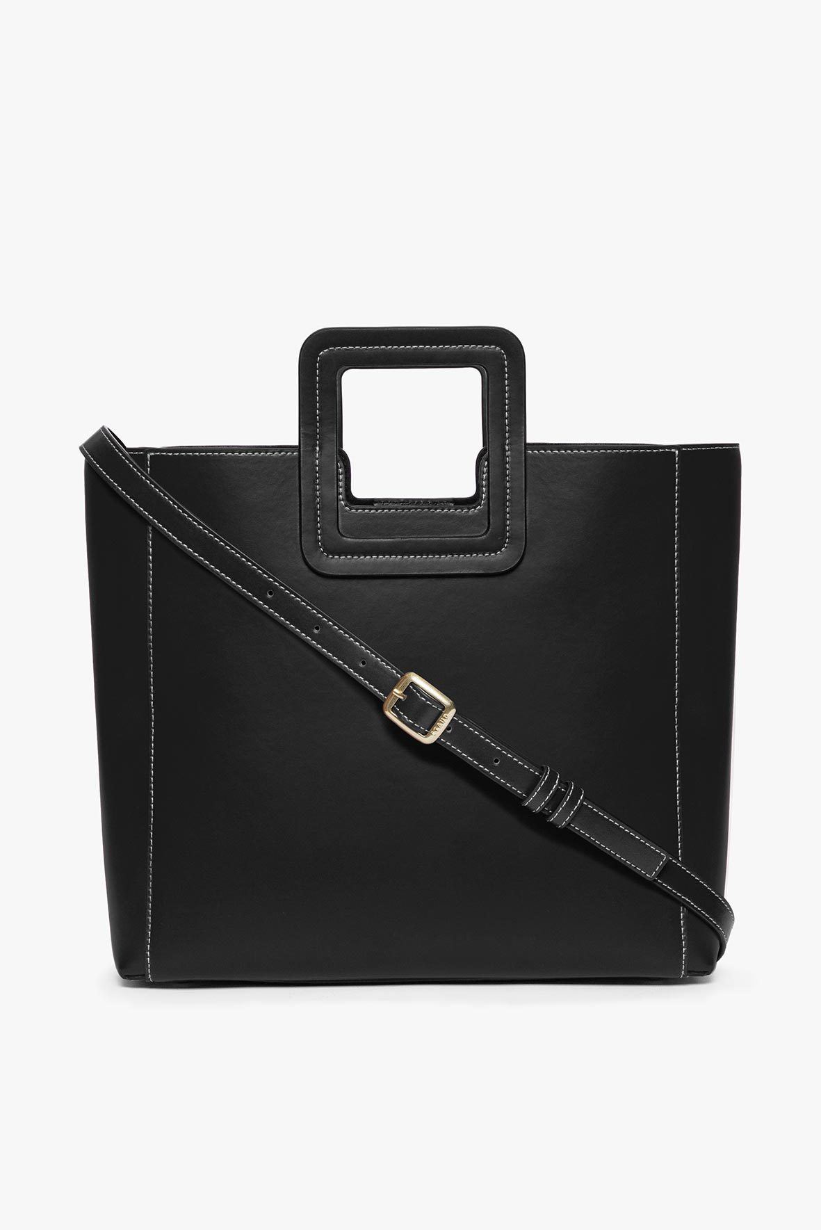 Image SHIRLEY LEATHER BAG | BLACK 1 of 8 and Clicking this image will trigger a zoom pop-up