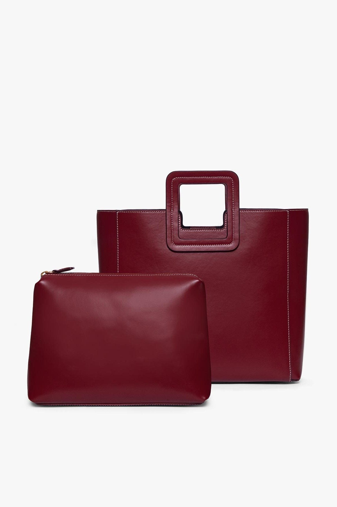 Image SHIRLEY LEATHER BAG | RASPBERRY 3 of 7 and Clicking this image will trigger a zoom pop-up