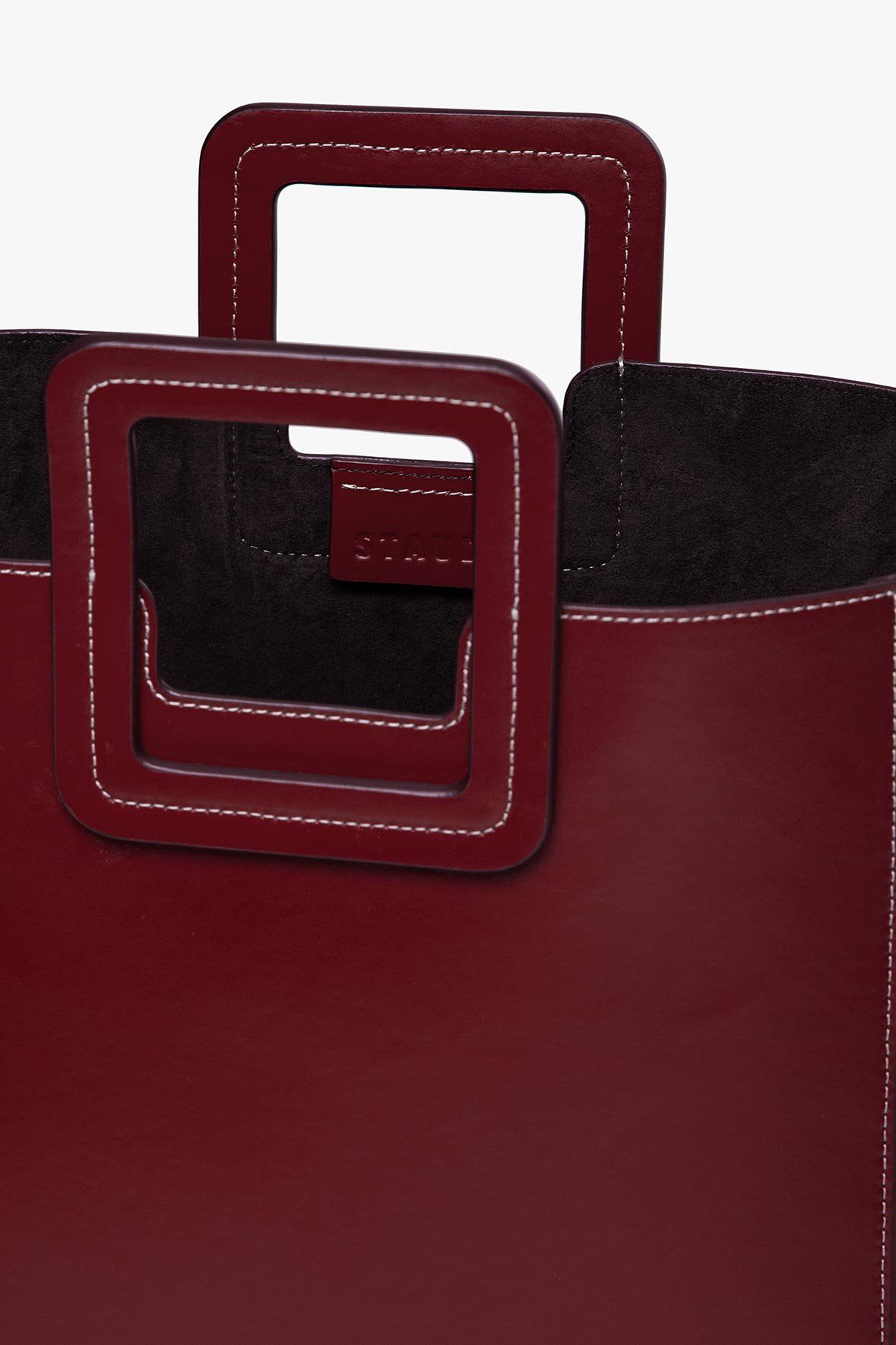 Image SHIRLEY LEATHER BAG | RASPBERRY 6 of 7 and Clicking this image will trigger a zoom pop-up