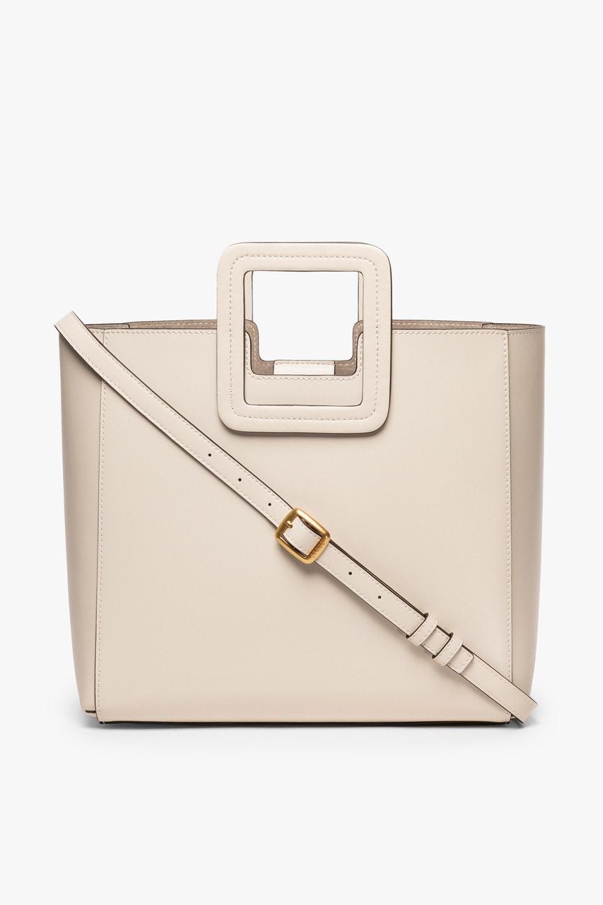 Image SHIRLEY LEATHER BAG | CREAM 1 of 9 and Clicking this image will trigger a zoom pop-up