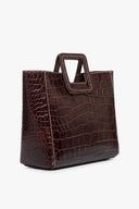 Image SHIRLEY LEATHER BAG | MAHOGANY CROC EMBOSSED 3 of 9