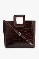 Image SHIRLEY LEATHER BAG | MAHOGANY CROC EMBOSSED 1 of 9