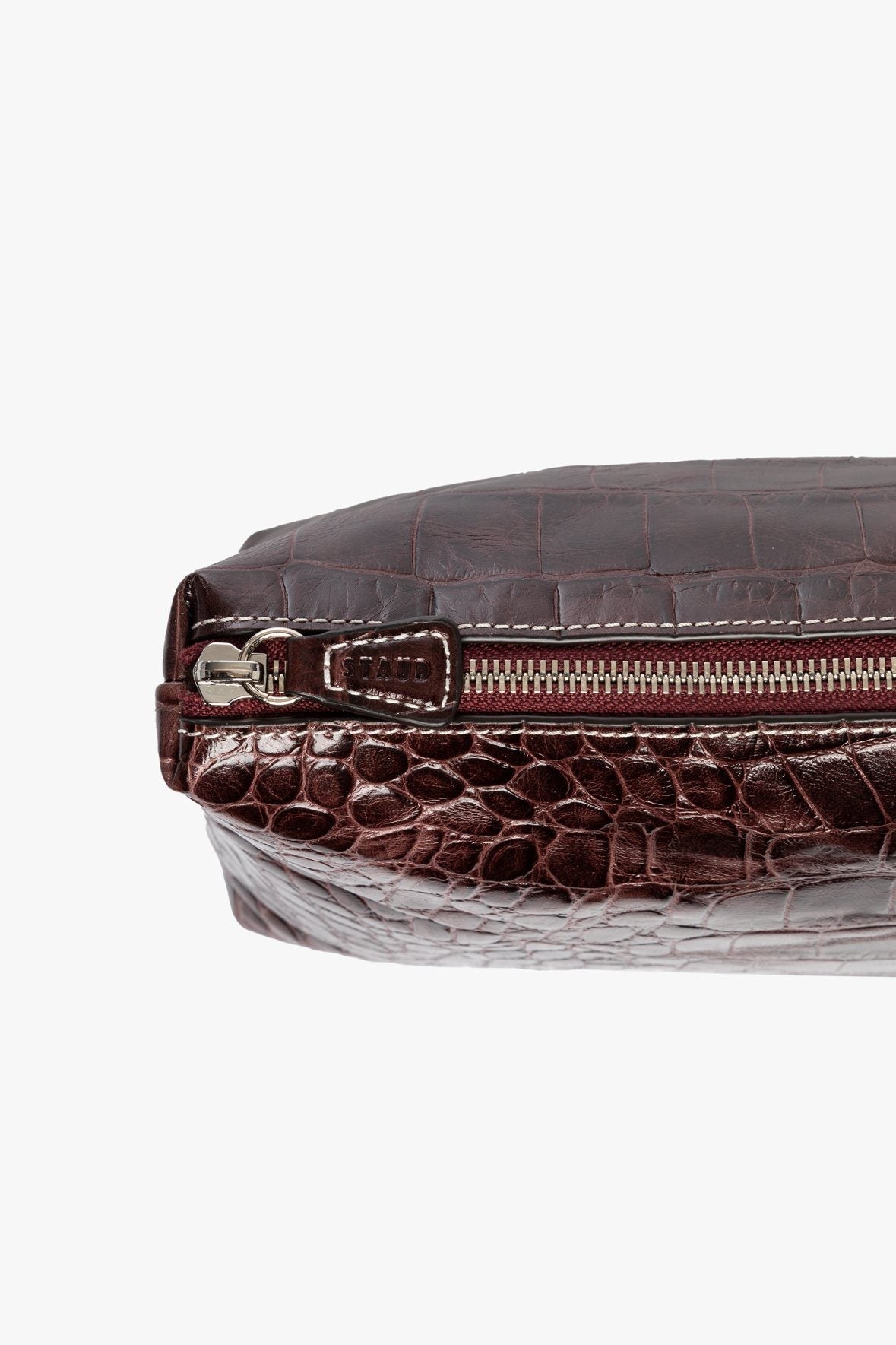 Image SHIRLEY LEATHER BAG | MAHOGANY CROC EMBOSSED 8 of 9 and Clicking this image will trigger a zoom pop-up