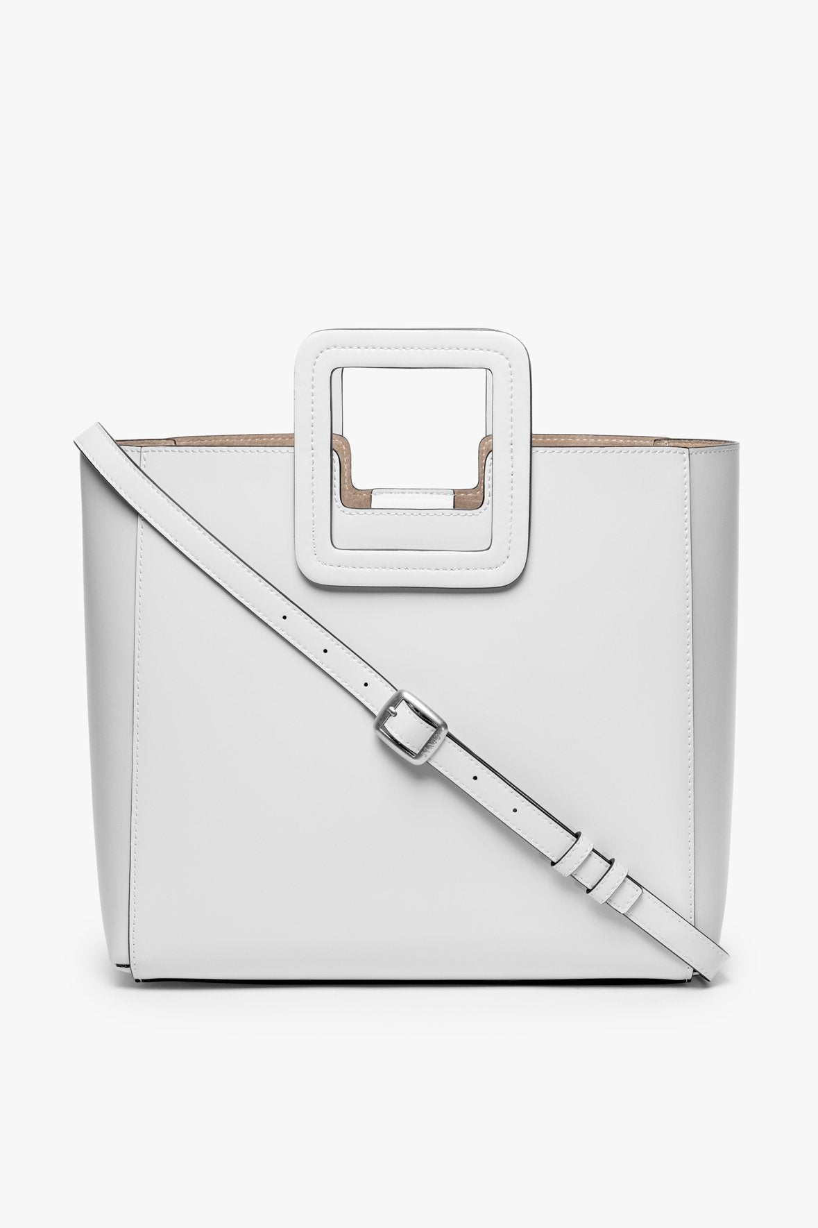 Image SHIRLEY LEATHER BAG | FRESH WHITE 1 of 7 and Clicking this image will trigger a zoom pop-up