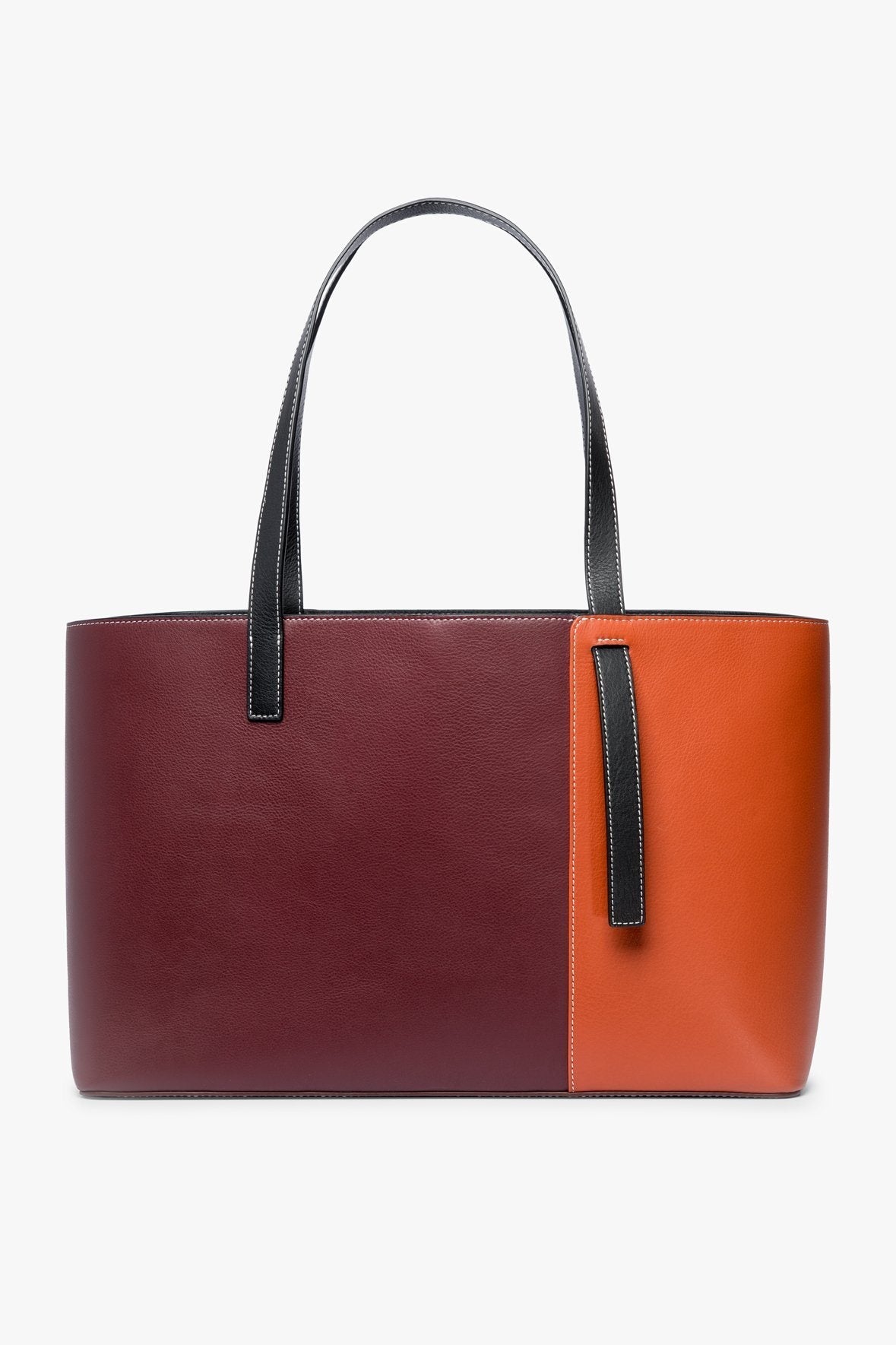 Image SHOKO TOTE BAG | BORDEAUX RUST BLACK 1 of 9 and Clicking this image will trigger a zoom pop-up