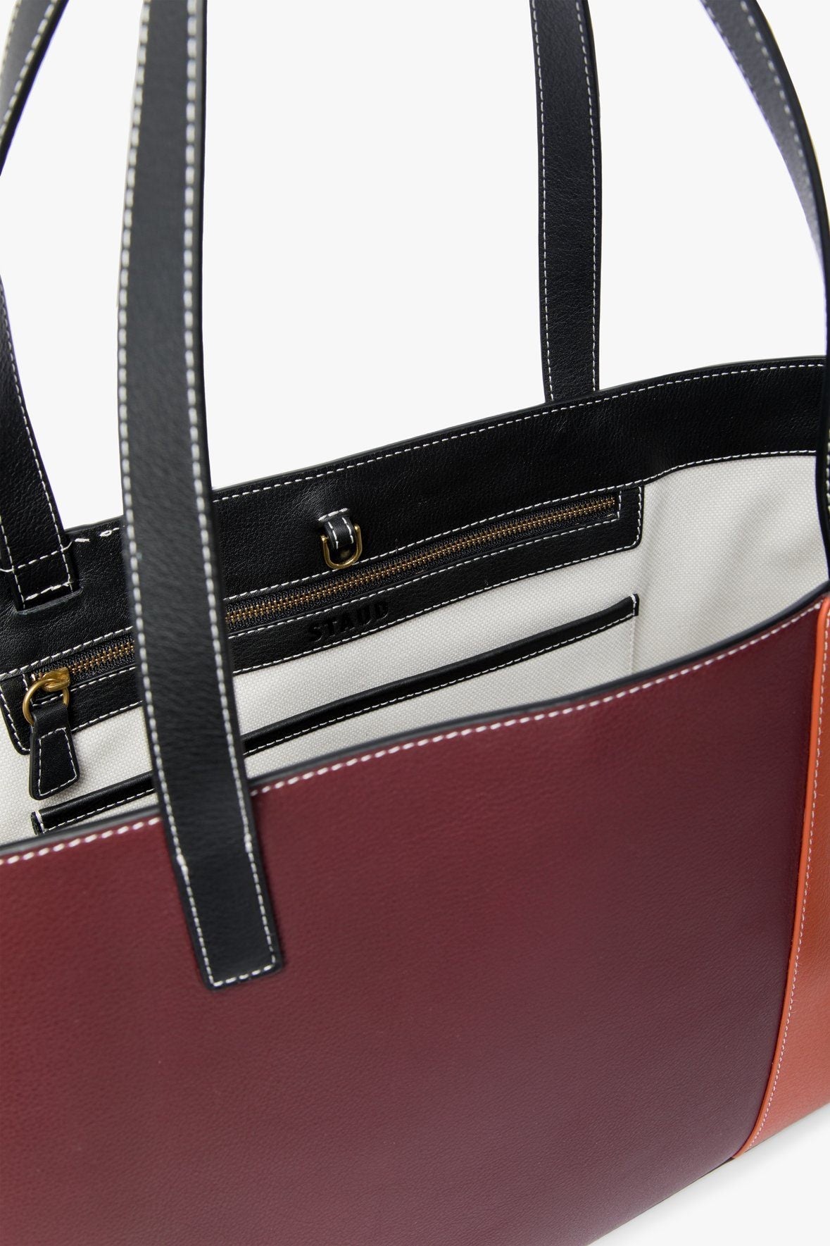 Image SHOKO TOTE BAG | BORDEAUX RUST BLACK 8 of 9 and Clicking this image will trigger a zoom pop-up