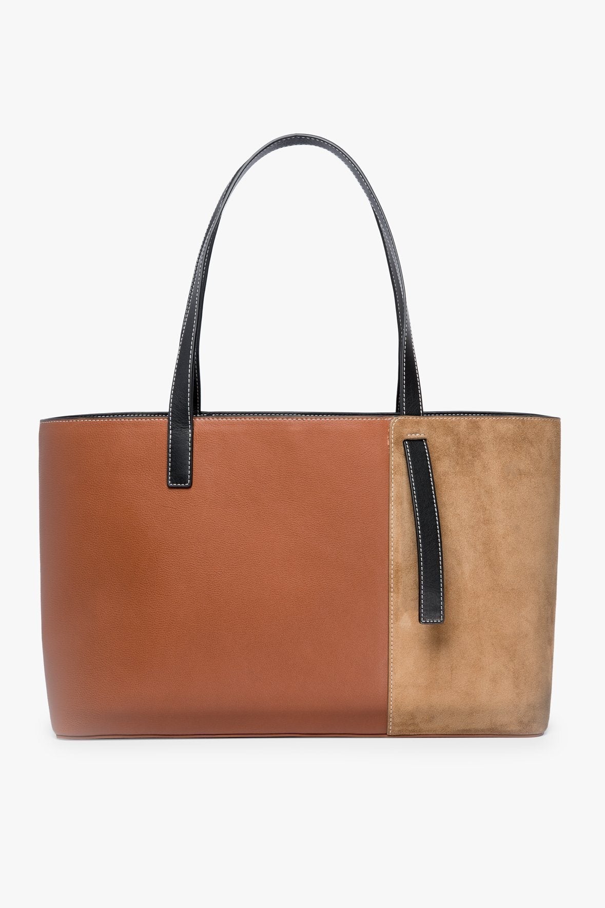 Image SHOKO TOTE BAG | TAN BLACK 1 of 8 and Clicking this image will trigger a zoom pop-up