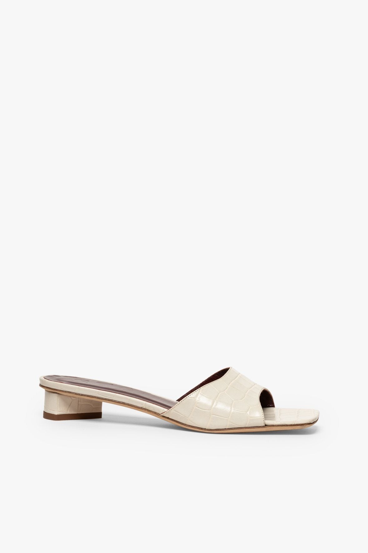 Image SIMONE MULE | CREAM CROC EMBOSSED 3 of 6 and Clicking this image will trigger a zoom pop-up