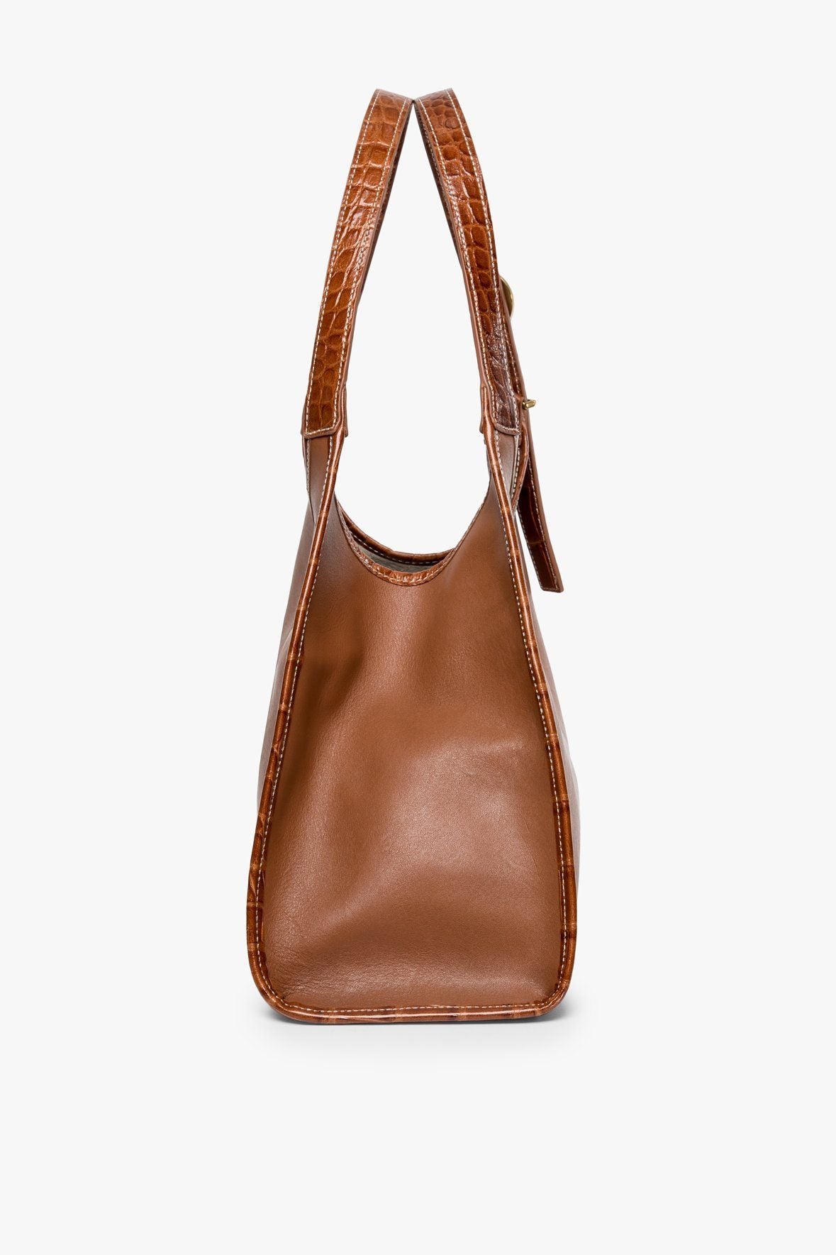 Image SOFT REY LEATHER TOTE BAG | TAN 4 of 6 and Clicking this image will trigger a zoom pop-up