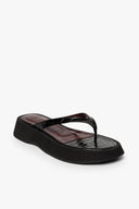 Image TESSA SANDAL | BLACK CROC EMBOSSED 1 of 6