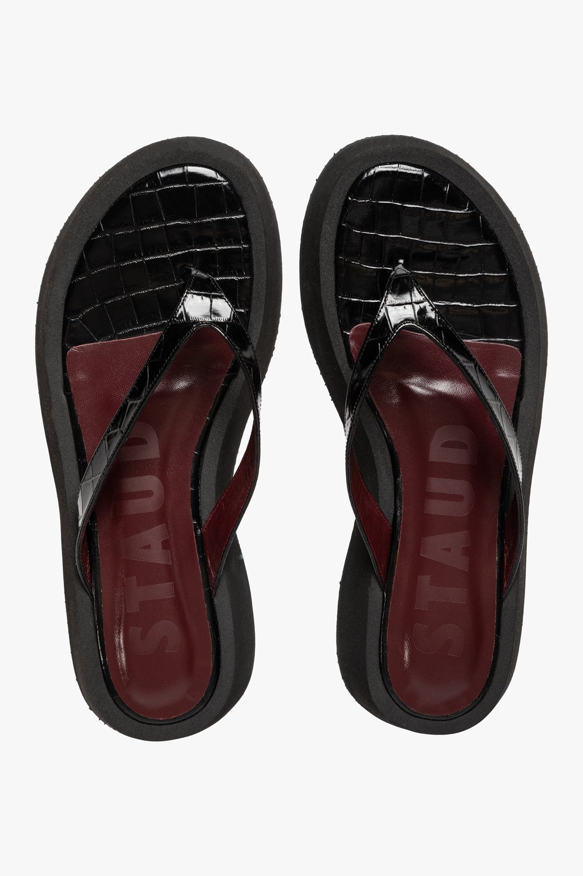 Image TESSA SANDAL | BLACK CROC EMBOSSED 4 of 6 and Clicking this image will trigger a zoom pop-up