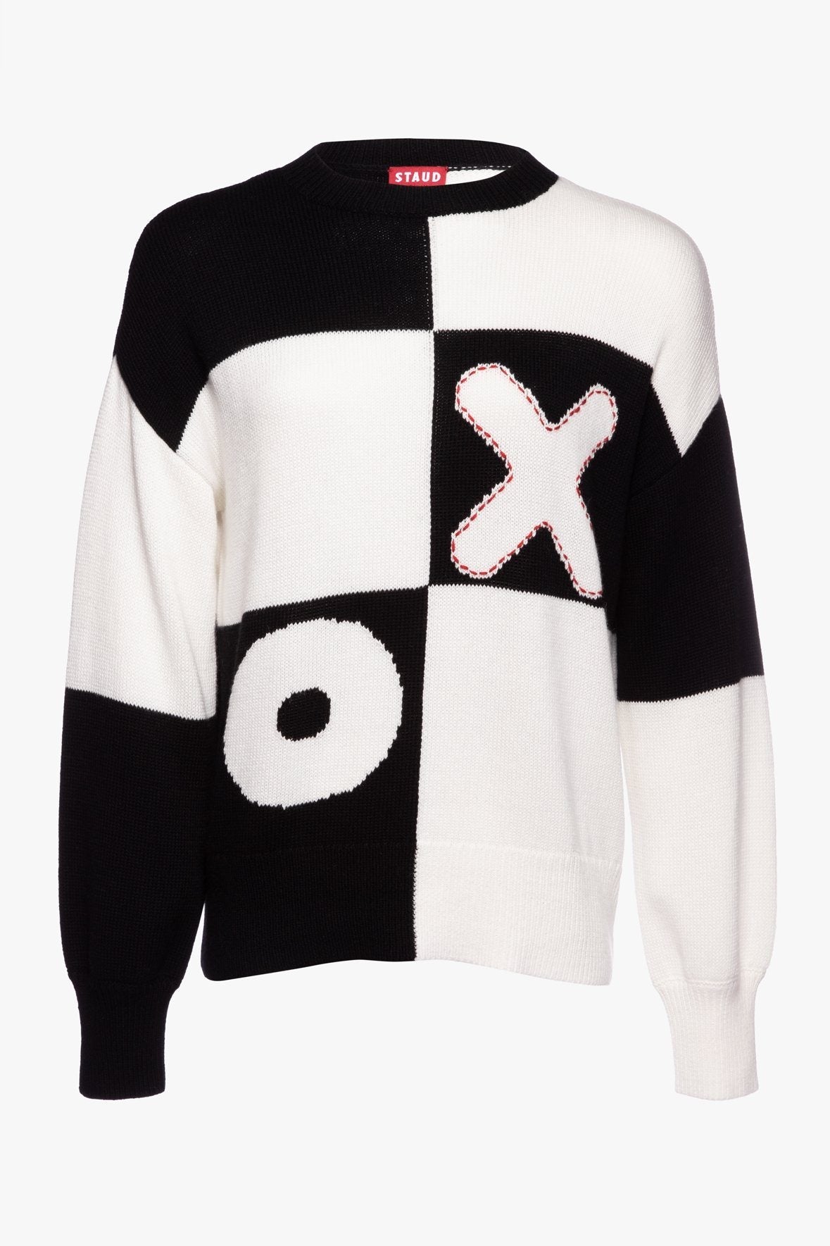 Image TIC-TAC-TOE SWEATER | BLACK WHITE CHECK 9 of 9 and Clicking this image will trigger a zoom pop-up