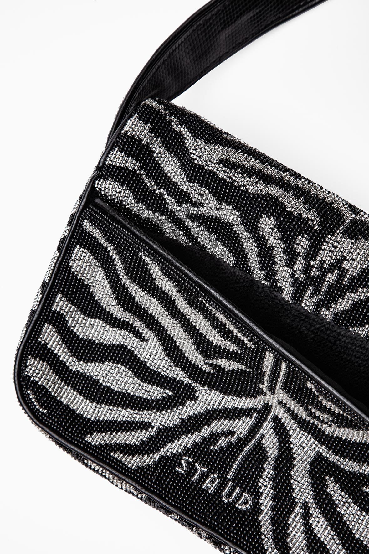 Image TOMMY BEADED BAG | BLACK WHITE 8 of 10 and Clicking this image will trigger a zoom pop-up