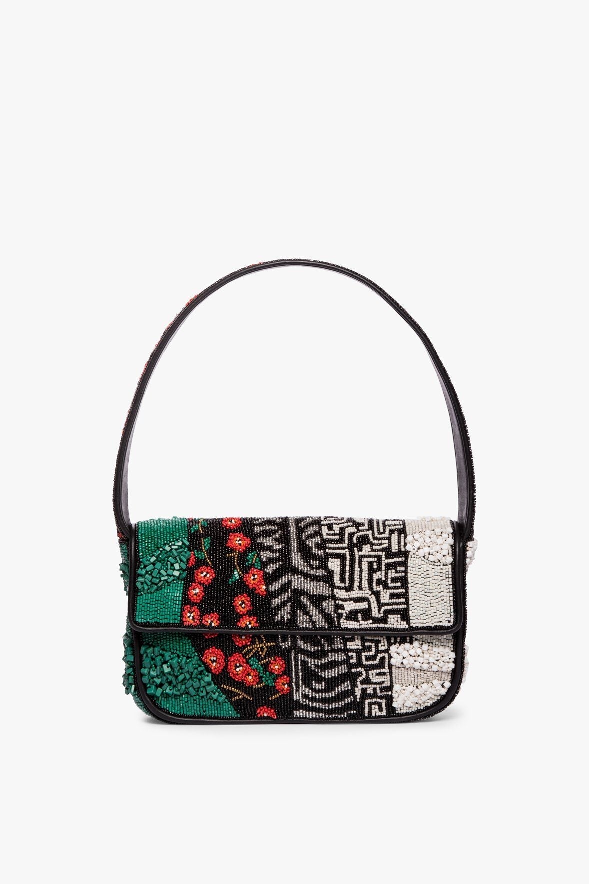 Image TOMMY BEADED BAG | BLACK PATCHWORK 1 of 8 and Clicking this image will trigger a zoom pop-up