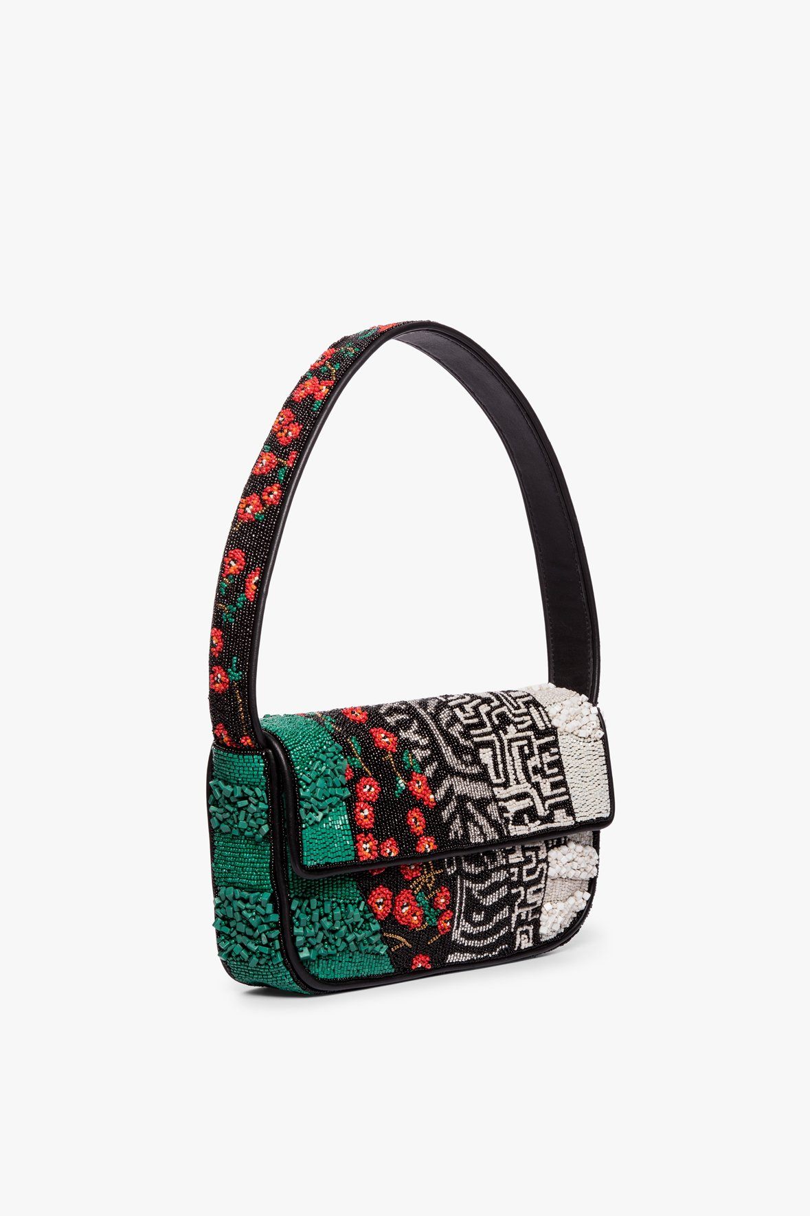 Image TOMMY BEADED BAG | BLACK PATCHWORK 3 of 8 and Clicking this image will trigger a zoom pop-up