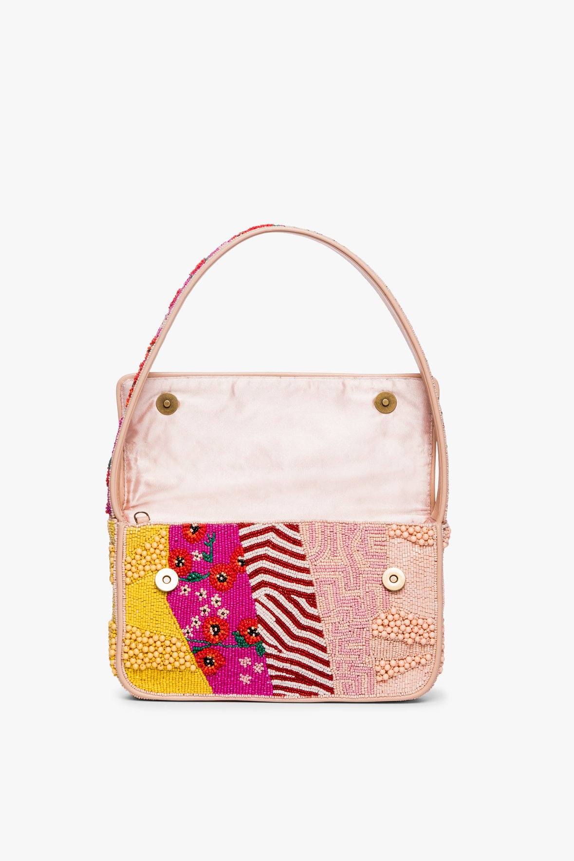 Image TOMMY BEADED BAG | PINK PATCHWORK 6 of 8 and Clicking this image will trigger a zoom pop-up