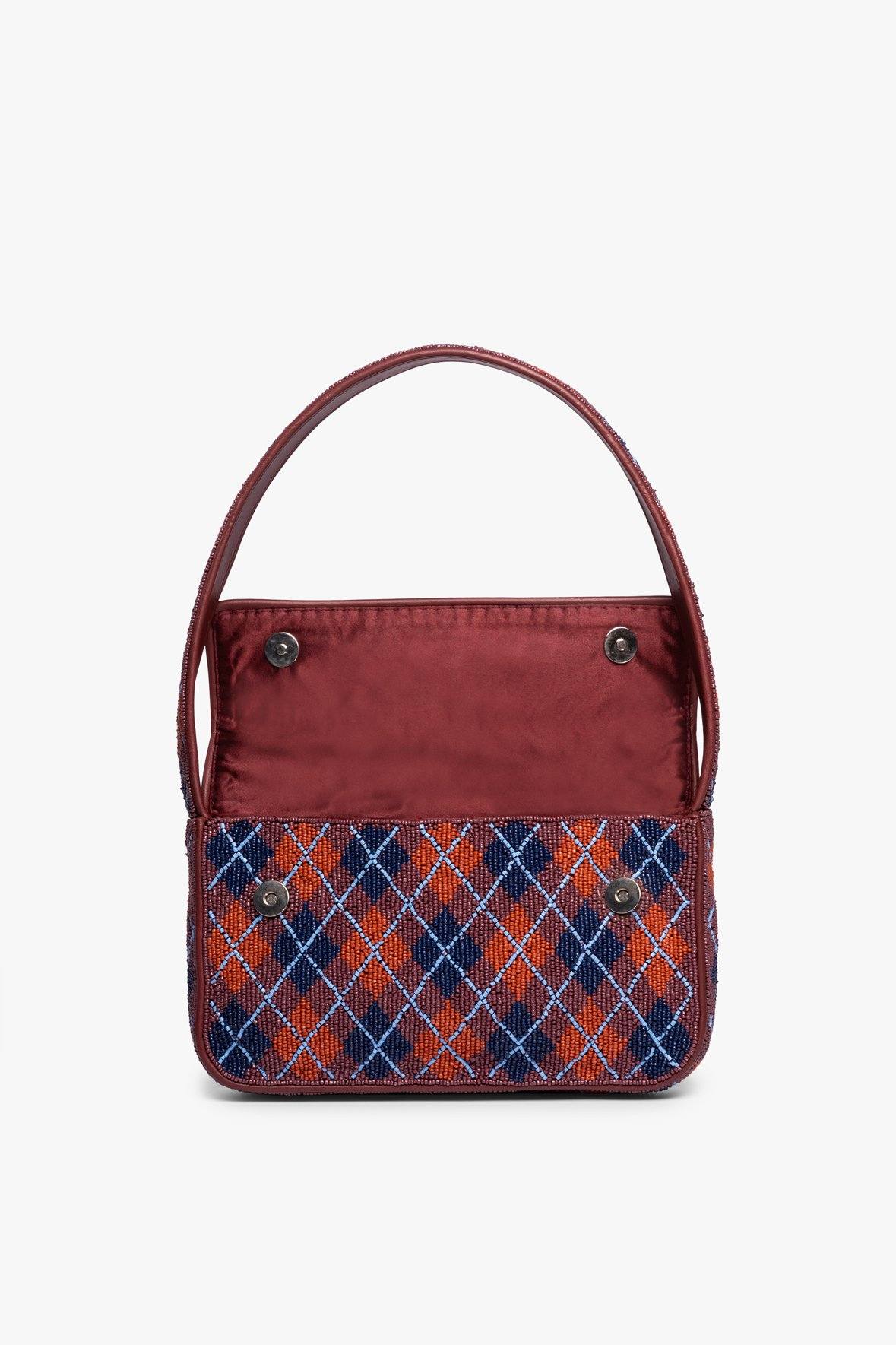 Image TOMMY BEADED BAG | BORDEAUX ARGYLE 7 of 9 and Clicking this image will trigger a zoom pop-up