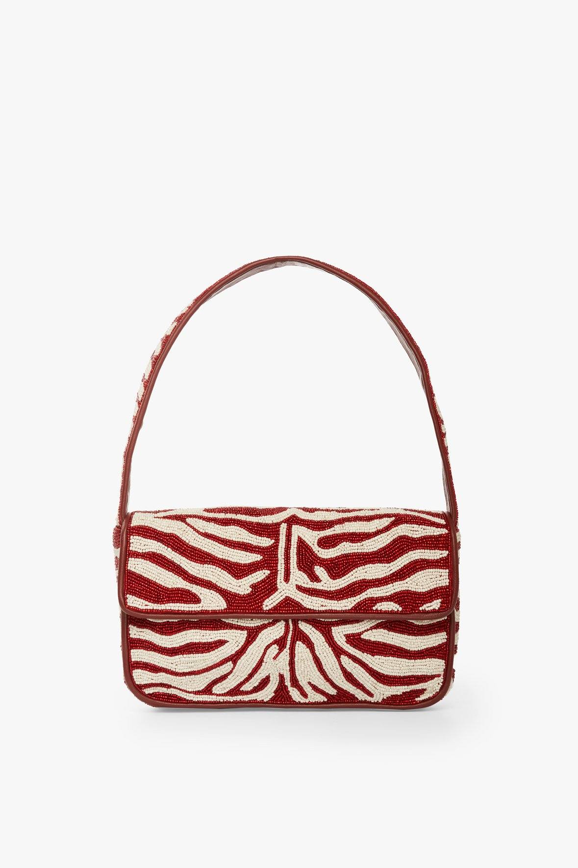 Image TOMMY BEADED BAG | SCARLET WHITE 1 of 10 and Clicking this image will trigger a zoom pop-up