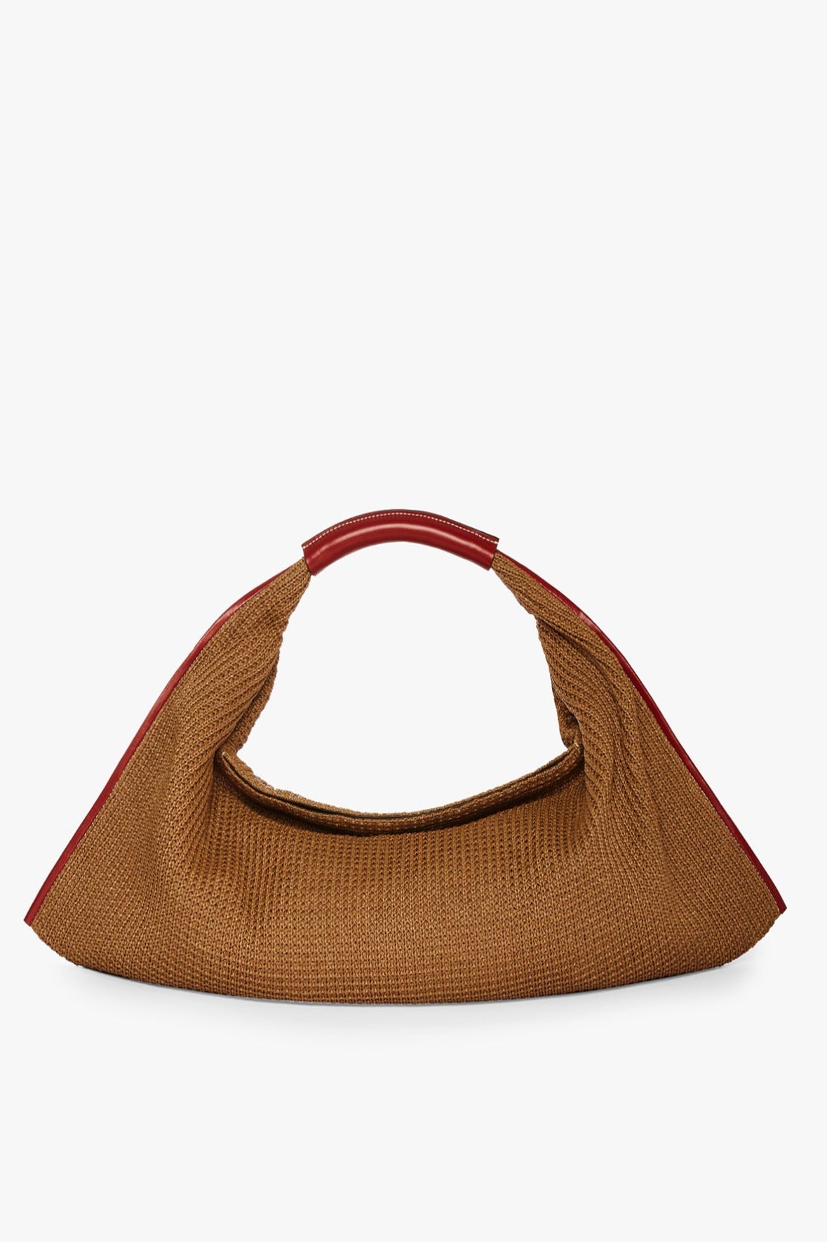 Image LARGE JETSON RAFFIA TOTE | TAN SCARLET 1 of 7 and Clicking this image will trigger a zoom pop-up