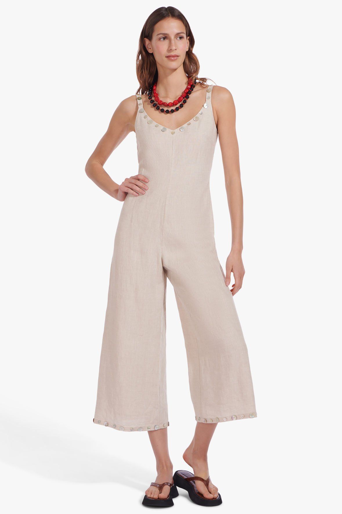 Image PHOENIX JUMPSUIT | NATURAL 1 of 10 and Clicking this image will trigger a zoom pop-up